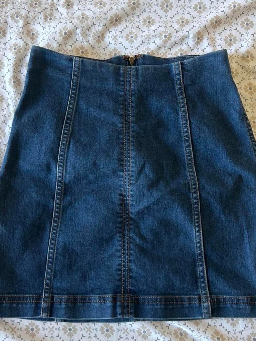 Free People Dark Blue Denim Mini Skirt